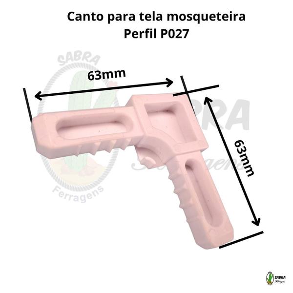 Imagem de Canto Tela Mosquiteira Para Perfil Alumínio Branco P027 4 Pç