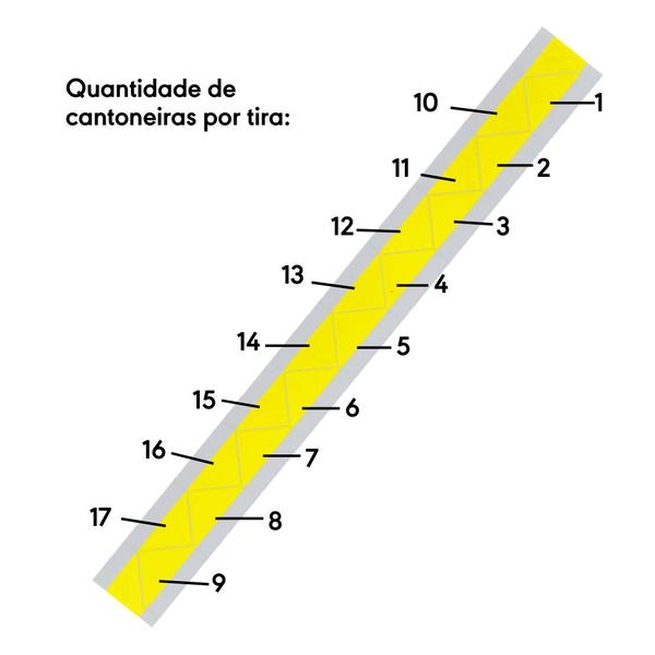 Imagem de Cantoneira Adesiva para Fotos e Scrapbook  102 Unidades Amarelo