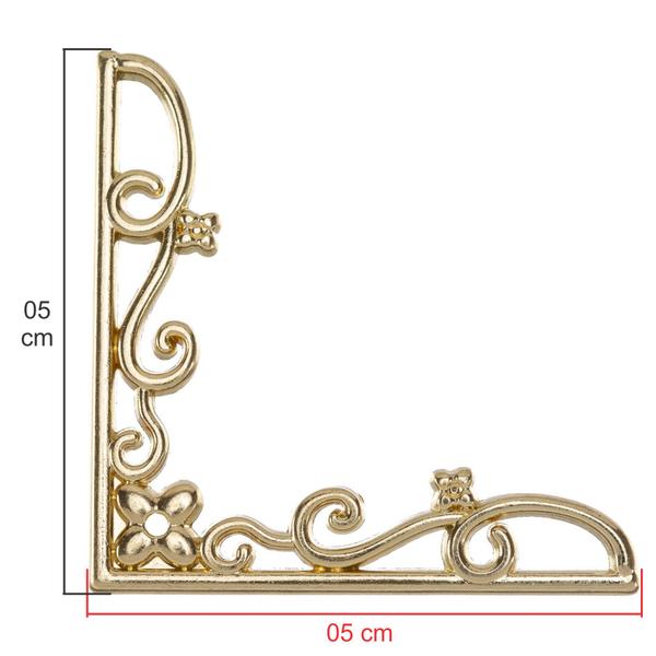 Imagem de Cantoneira Fina Flor Grande 4 Peças Enfeite Espelho Bandeja