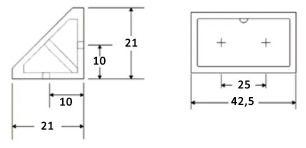 Imagem de Cantoneira Plástica Triangular 4 Furos Preto 100 unidades