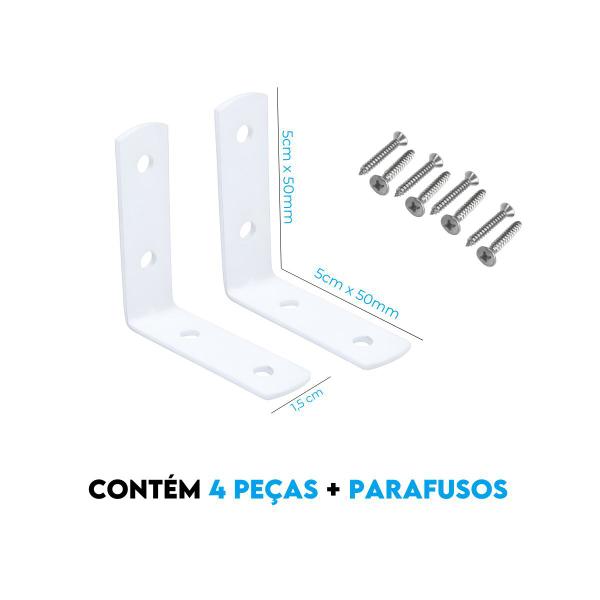 Imagem de Cantoneira Suporte kit Prateleira Branco