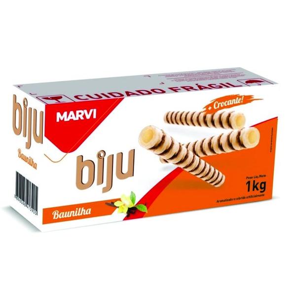 Canudo biju crocante biscoito baunilha 1 kg - marvi Imagem de Canudo biju crocante biscoito baunilha 1 kg - marvi