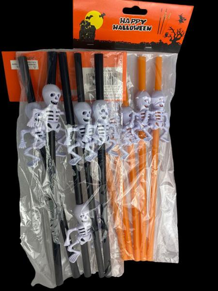 Canudo C/Esqueleto Plástico Decoração 30un Halloween-30cm - Lynx Imagem de Canudo C/Esqueleto Plástico Decoração 30un Halloween-30cm