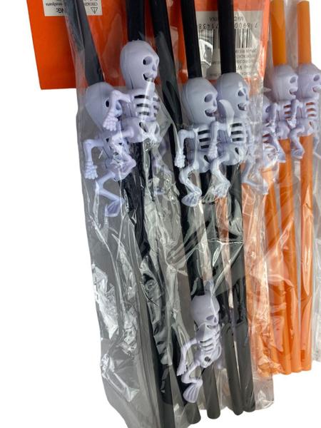 Canudo C/Esqueleto Plástico Decoração 30un Halloween-30cm - Lynx Imagem de Canudo C/Esqueleto Plástico Decoração 30un Halloween-30cm