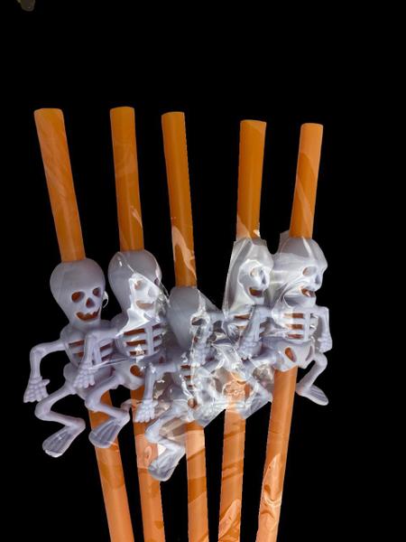 Canudo C/Esqueleto Plástico Decoração 30un Halloween-30cm - Lynx Imagem de Canudo C/Esqueleto Plástico Decoração 30un Halloween-30cm