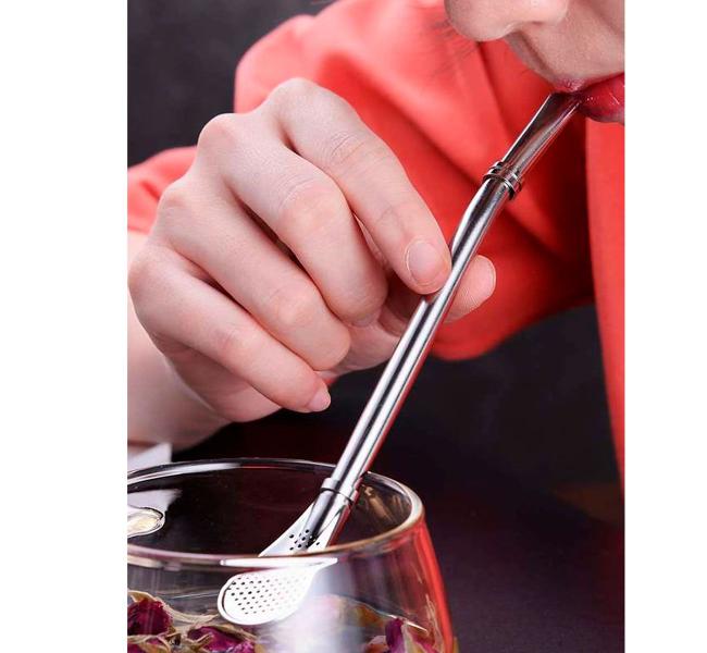 Canudo Modelo Bomba Inox Bebidas Quentes Descanso Útil Terere - Clink Imagem de Canudo Modelo Bomba Inox Bebidas Quentes Descanso Útil Terere