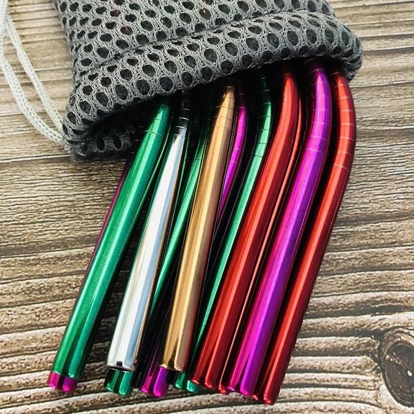 Canudo Reutilizável de Aço Inoxidável 304 - Dobrável, com Case para Escova de Limpeza Imagem de Canudo Reutilizável de Aço Inoxidável 304 - Dobrável, com Case para Escova de Limpeza
