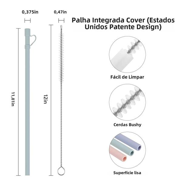 Imagem de Canudos de Silicone para Stanley 40/30oz - 6 Unidades com Tampas