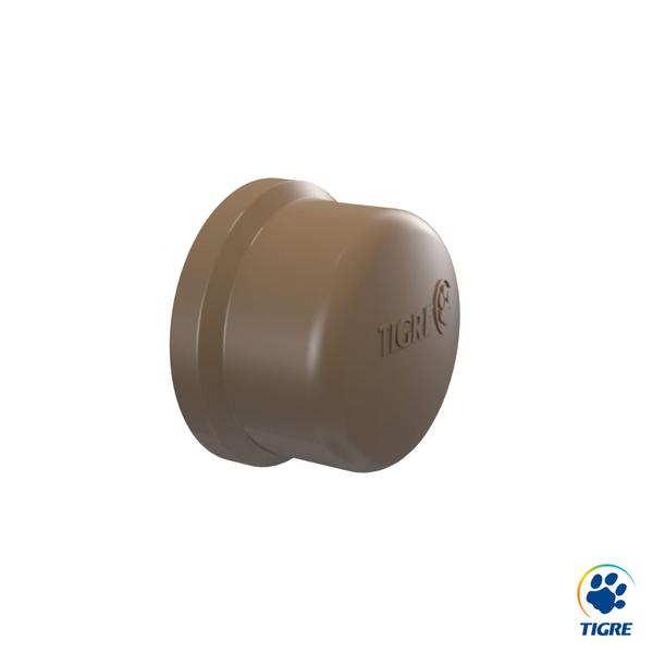 Imagem de Cap Tampão Soldável Tigre Pvc Marrom Água Fria 110mm