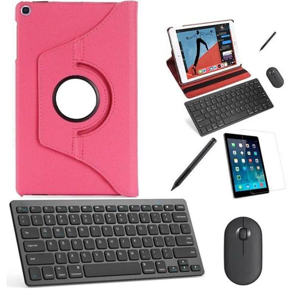 Capa 360 Rosa Teclado, Mouse, Pel, Stylus Galaxy Tab S6 Lite - Bd net collections Imagem de Capa 360 Rosa Teclado, Mouse, Pel, Stylus Galaxy Tab S6 Lite