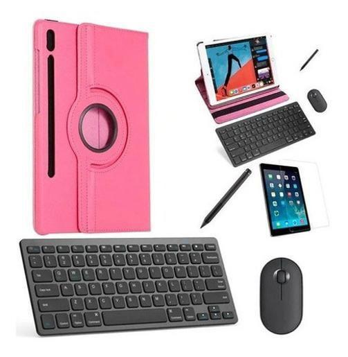 Imagem de Capa 360 Rosa Teclado, Mouse, Pel, Stylus Galaxy Tab S7 Lite