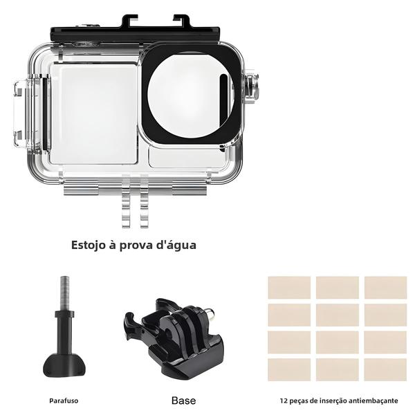 Imagem de Capa À Prova D'água Para Dji Osmo Action 4, Mergulho Profundo 40m, Carcaça Subaquática, Acessórios