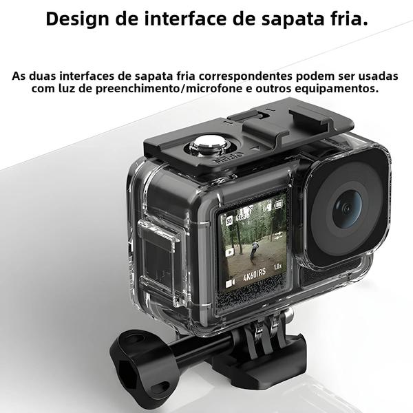 Imagem de Capa À Prova D'água Para Dji Osmo Action 4, Mergulho Profundo 40m, Carcaça Subaquática, Acessórios