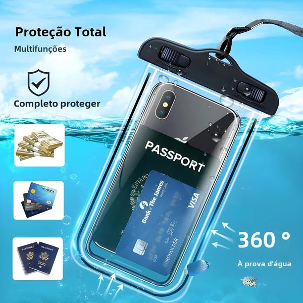 Imagem de Capa à Prova d'Água para iPhone 12/Pro/Xs/Max/XR/X - Protetor Subaquático Universal