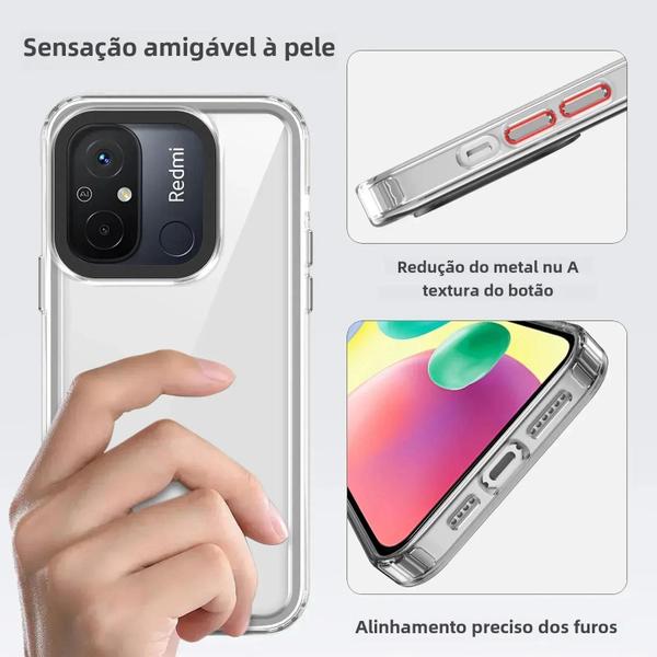 Imagem de Capa Acrílica Transparente HD para Xiaomi Redmi A3/A1+/Note 13 Pro+/14/13T - À Prova de Impactos