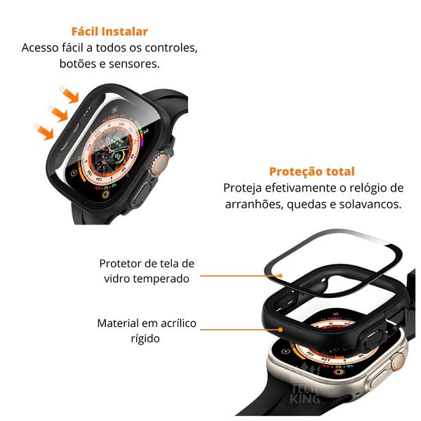 Imagem de capa acrílico e tela de vidro embutido aple watch ultra 49mm