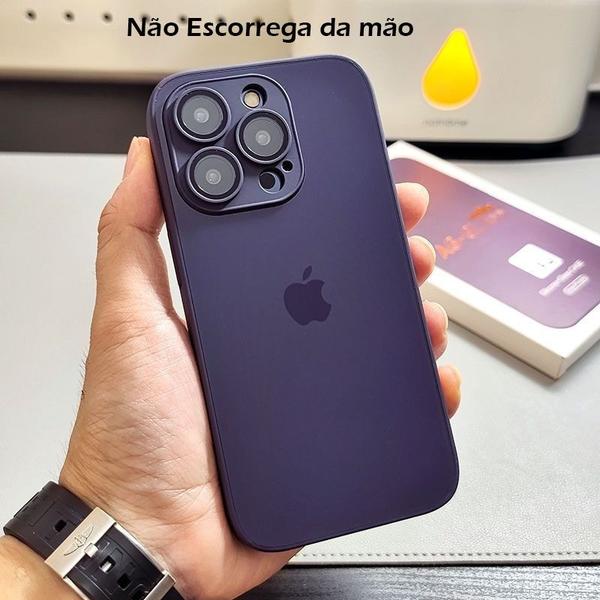 Imagem de Capa AG Glass De Luxo para Smartphone 13 14  Feito De Vidro Fosco Com Proteção Nas Lentes