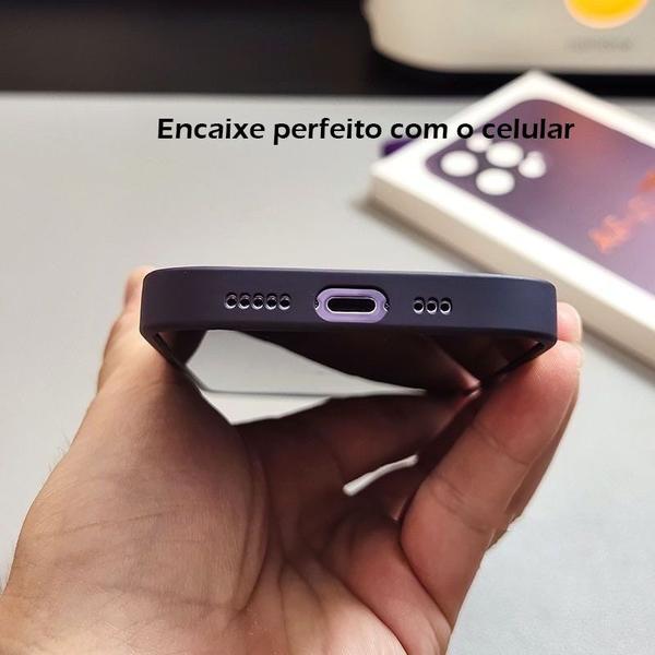 Imagem de Capa AG Glass De Luxo para Smartphone 13 14  Feito De Vidro Fosco Com Proteção Nas Lentes