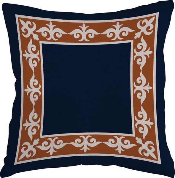 Capa Almofada 50x50 Linho Tiles Terracota e Azul C - LA FAVORITTA AL Imagem de Capa Almofada 50x50 Linho Tiles Terracota e Azul C