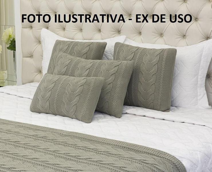 Imagem de Capa Almofada Decoração 45X45 C/Zíper Tricot Viena Cinza