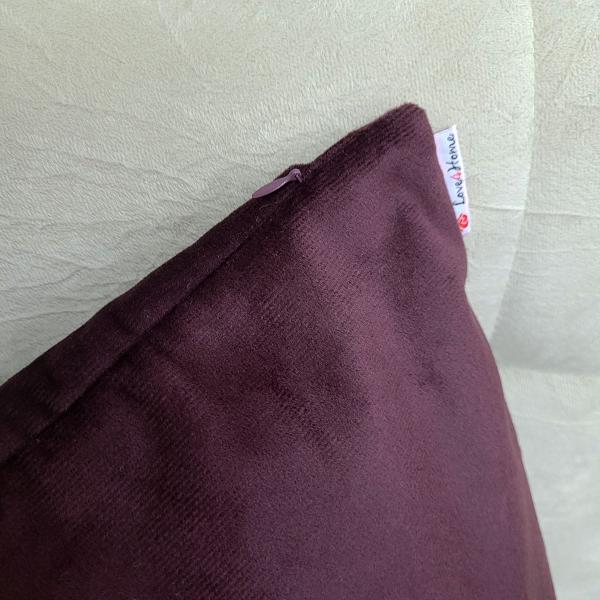 Imagem de Capa Almofada Decorativa Quadrada 50x50cm Ziper Invisivel Suede Luxo Glamour Bordo