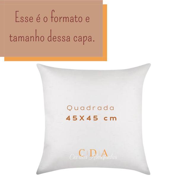 CAPA ALMOFADA LINHO FOLHAGENS AMARELO PRETO 45x45 - CIA DAS ALMOFADAS Imagem de CAPA ALMOFADA LINHO FOLHAGENS AMARELO PRETO 45x45