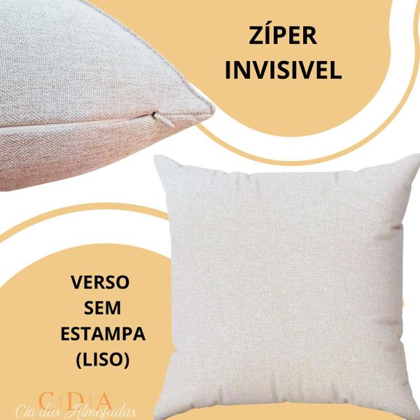 CAPA ALMOFADA LINHO FOLHAGENS AMARELO PRETO 45x45 - CIA DAS ALMOFADAS Imagem de CAPA ALMOFADA LINHO FOLHAGENS AMARELO PRETO 45x45