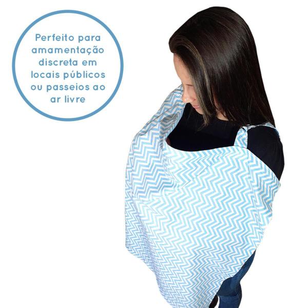 Imagem de Capa Amamentação Para Amamentar Ao Ar Livre com Privacidade Enfermagem Multiuso Proteção Avental Azul