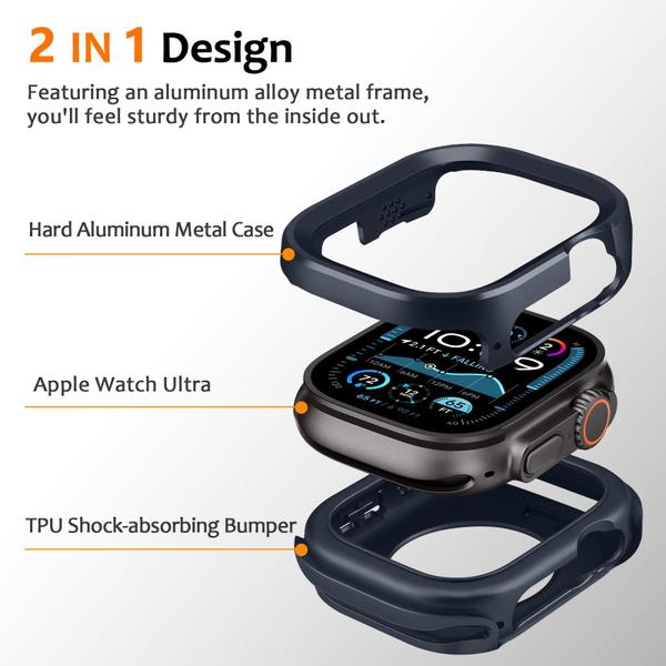 Imagem de Capa Amizee Metal Rugged 2 em 1 para Apple Watch Ultra 2/Ultra