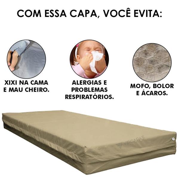 Imagem de Capa Anti Alérgica Impermeável Hospitalar Silenciosa Para Colchão de Solteiro A 20 x L 78 x C 188