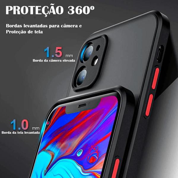 Imagem de Capa Anti Impacto Translucida iPhone 14 + Pelicula 9D