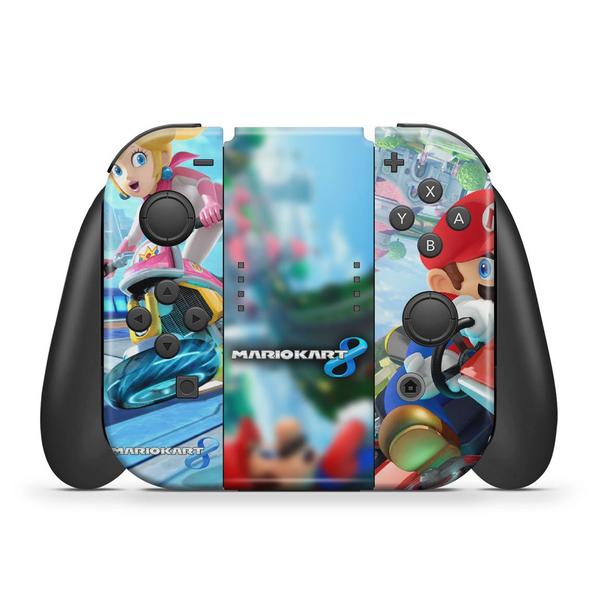 Imagem de Capa Anti Poeira e Skin Compatível Nintendo Switch Oled - Mario Kart 8