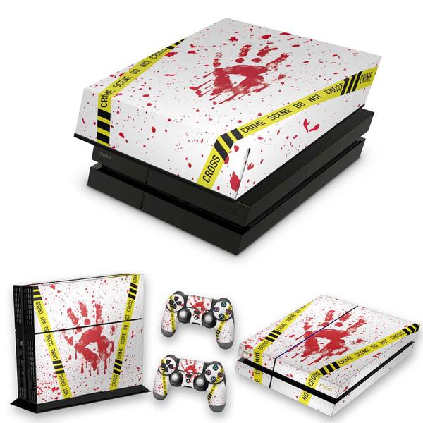 Imagem de Capa Anti Poeira e Skin Compatível PS4 Fat - Cena De Crime Scene