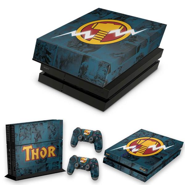 Imagem de Capa Anti Poeira e Skin Compatível PS4 Fat - Thor Comics