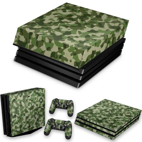 Imagem de Capa Anti Poeira e Skin Compatível PS4 Pro - Camuflagem Exercito