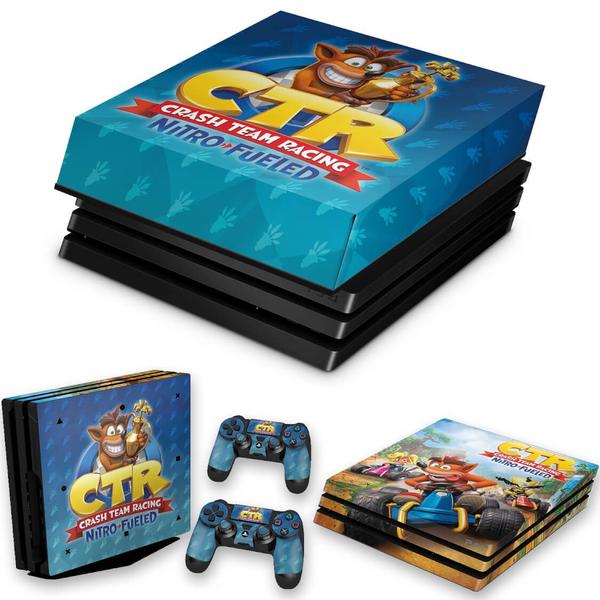 Imagem de Capa Anti Poeira e Skin Compatível PS4 Pro - Crash Team Racing Ctr