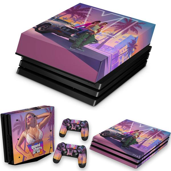 Imagem de Capa Anti Poeira e Skin Compatível PS4 Pro - GTA 6 VI