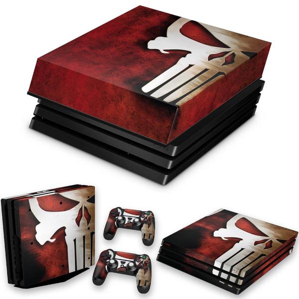 Imagem de Capa Anti Poeira e Skin Compatível PS4 Pro - The Punisher Justiceiro