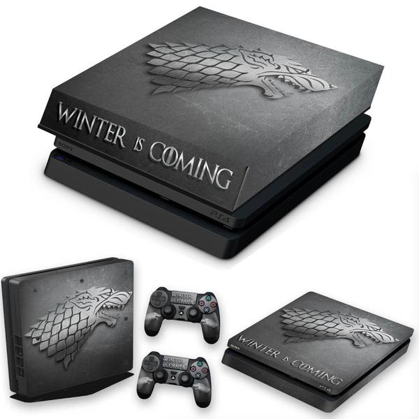 Imagem de Capa Anti Poeira e Skin Compatível PS4 Slim - Game Of Thrones Stark