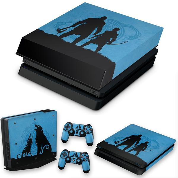 Imagem de Capa Anti Poeira e Skin Compatível PS4 Slim - God of War Ragnarok Edition