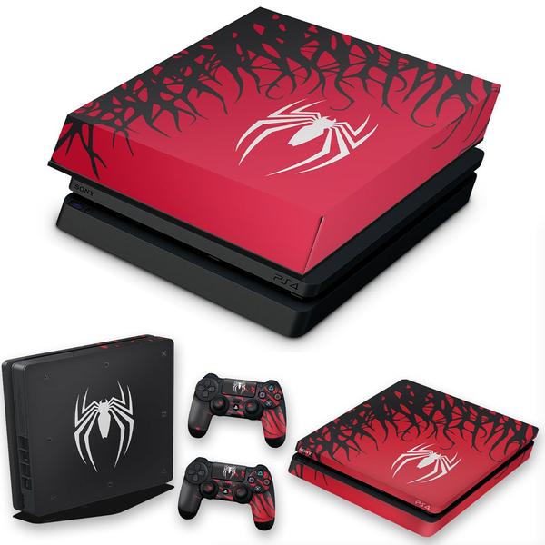 Imagem de Capa Anti Poeira e Skin Compatível PS4 Slim - Spider-Man Homem Aranha 2 Edition