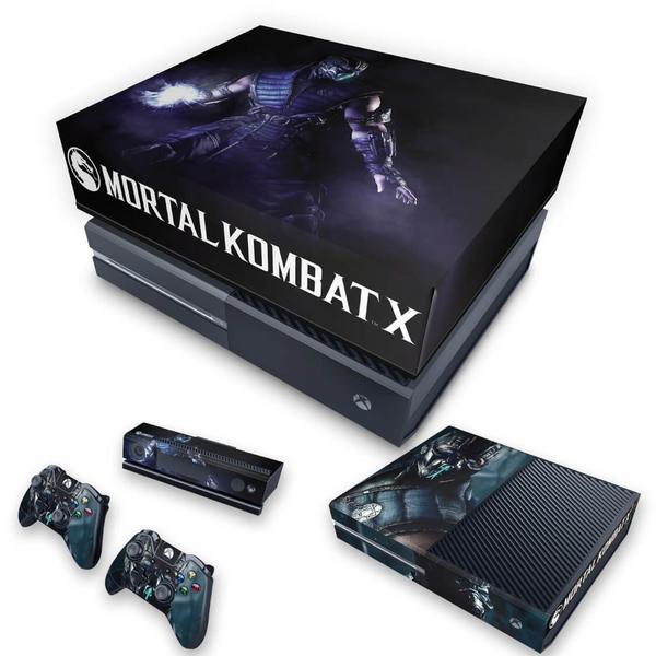 Imagem de Capa Anti Poeira e Skin Compatível Xbox One Fat - Mortal Kombat X - Subzero