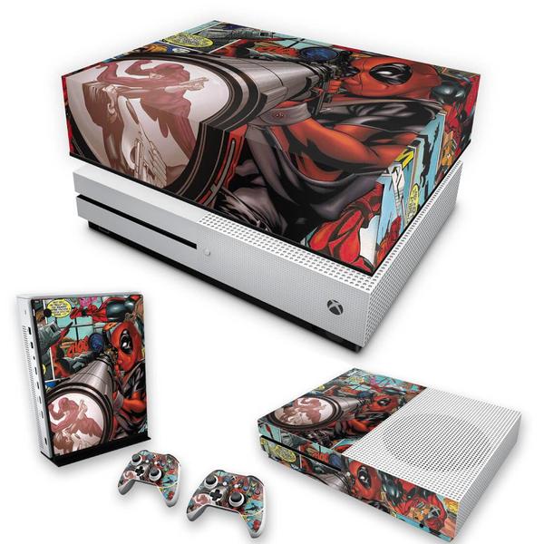 Imagem de Capa Anti Poeira e Skin Compatível Xbox One S Slim - Deadpool