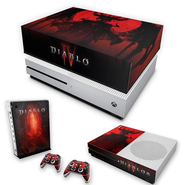 Imagem de Capa Anti Poeira e Skin Compatível Xbox One S Slim - Diablo IV 4