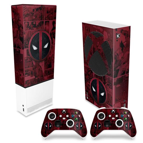 Imagem de Capa Anti Poeira e Skin Compatível Xbox Series S Vertical  - Deadpool Comics