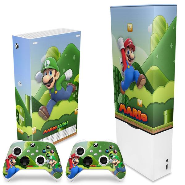 Imagem de Capa Anti Poeira e Skin Compatível Xbox Series S Vertical  - Super Mario