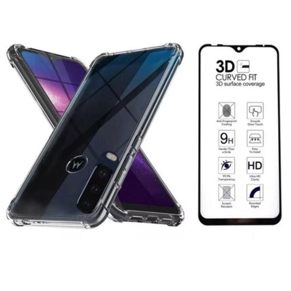 Imagem de Capa Antishock + Película Vidro 3D Full Cover Motorola Moto G8 PLUS