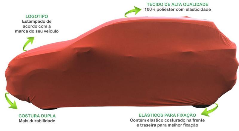 Imagem de Capa Automotiva Fiat Uno Tecido Helanca Cor Vermelha