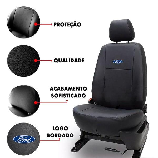 Capa Banco Automotivo Ford Couro Universal Impermeável Protetora - Capas Imagem de Capa Banco Automotivo Ford Couro Universal Impermeável Protetora