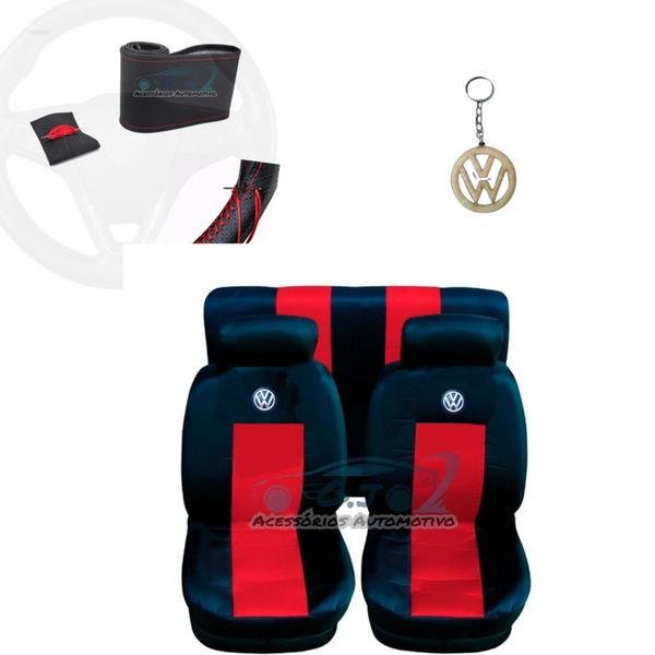 capa banco carro couro vermelho+capa volante p gol g5 2012 - gj acessorio Imagem de capa banco carro couro vermelho+capa volante p gol g5 2012